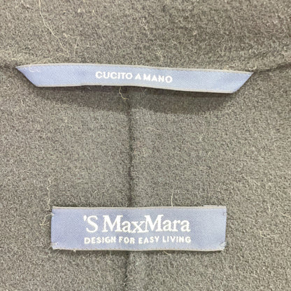 S MaxMara エスマックスマーラ 901609936 クトートアマーノ ブラック ヴァージンウール ダブルフェイス ベルテッドロングコート コート