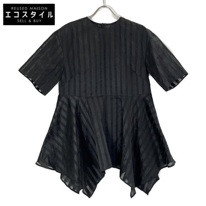 ADORE 阿多丽 531-3210614 23年款 黑色欧根纱条纹衬衫 上衣