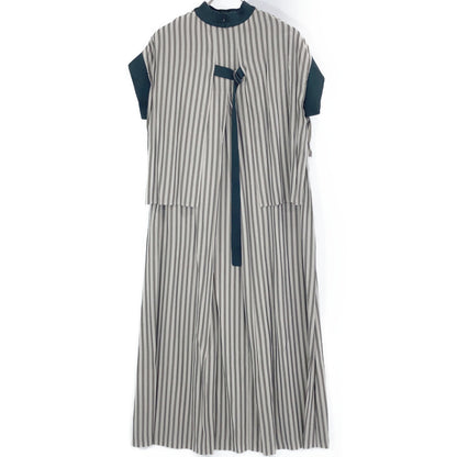 ADORE Adore 531-1140411 Gray x Black Oxford Stripe Dress