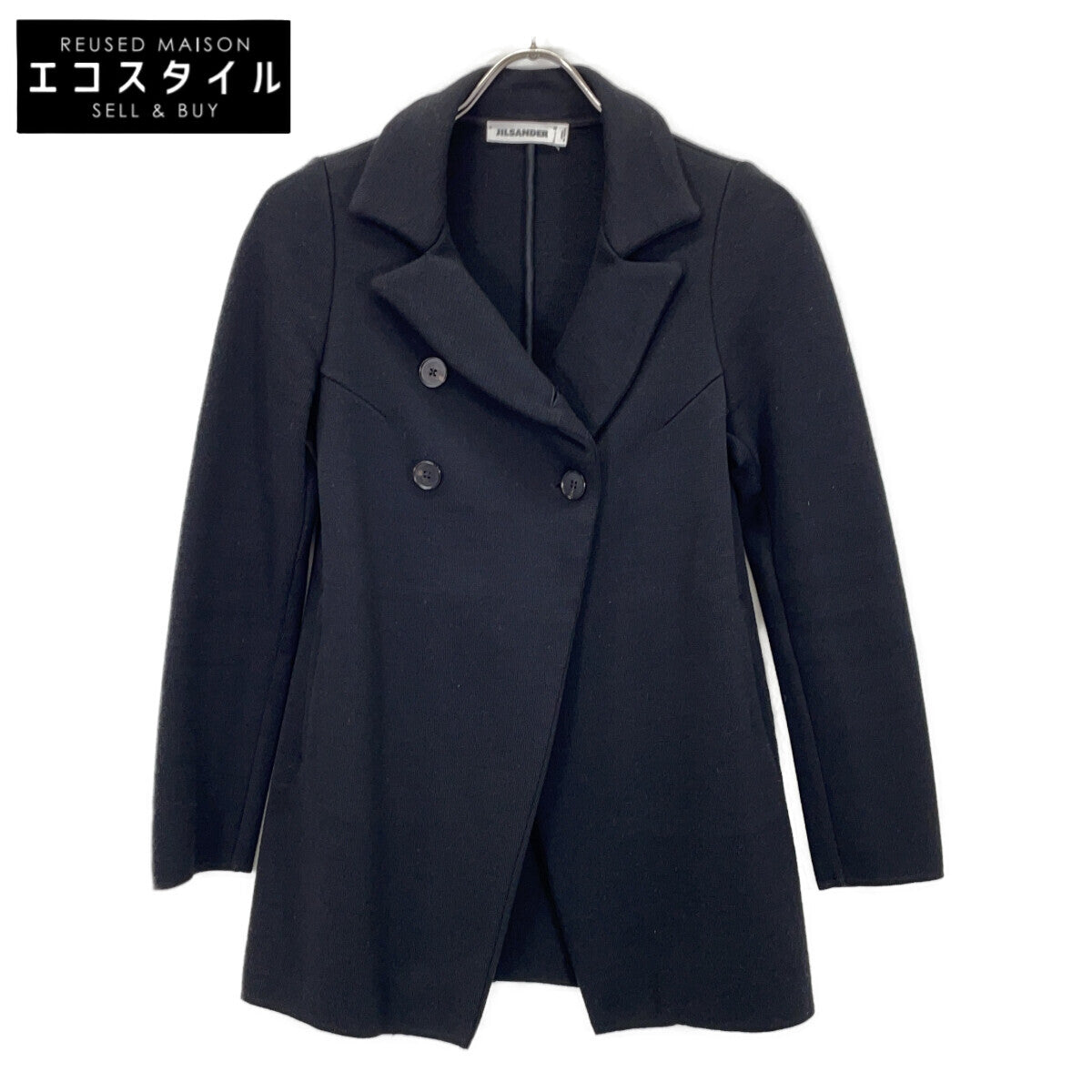 JIL SANDER 极简桑德 JSPM757021 黑色 100%羊毛 双排扣夹克 夹克