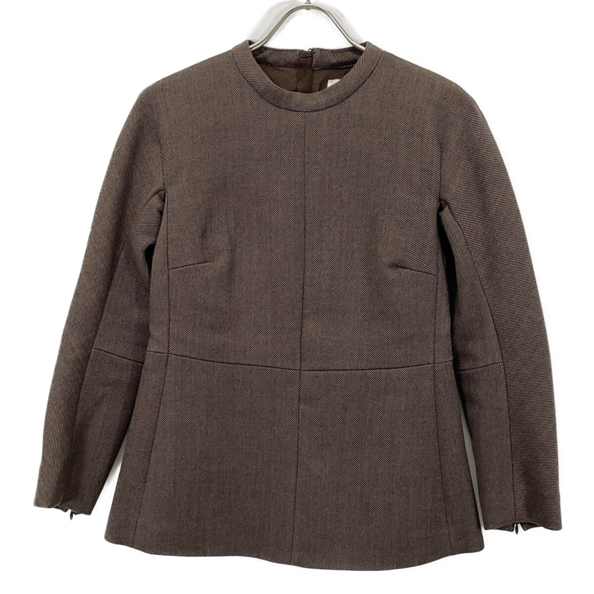 JIL SANDER 极简女王 JIL SANDER JSPP560210 米色羊毛真丝无领夹克套头衫上衣