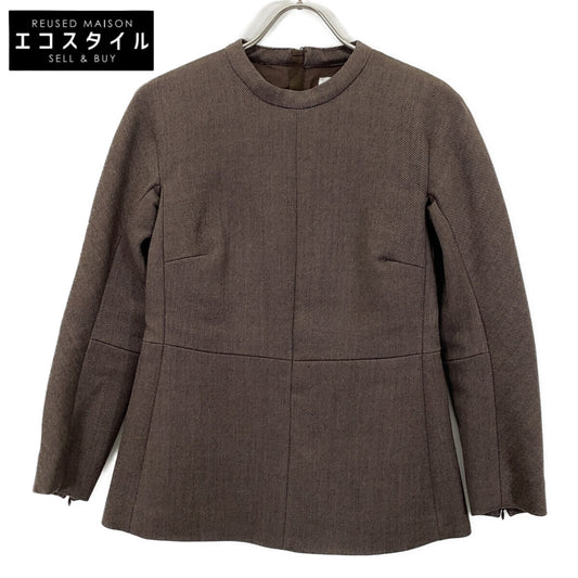 JIL SANDER ジルサンダー JSPP560210 ベージュ ウールシルク ノーカラージャケットプルオーバー トップス