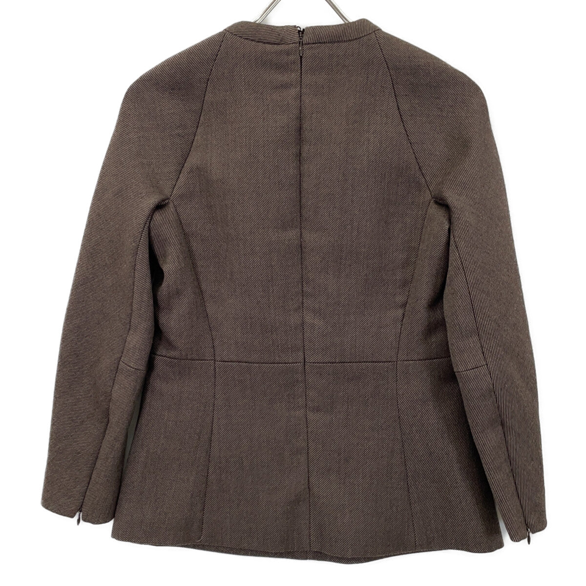 JIL SANDER 极简女王 JIL SANDER JSPP560210 米色羊毛真丝无领夹克套头衫上衣