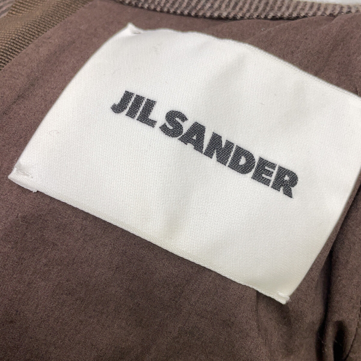 JIL SANDER 极简女王 JIL SANDER JSPP560210 米色羊毛真丝无领夹克套头衫上衣