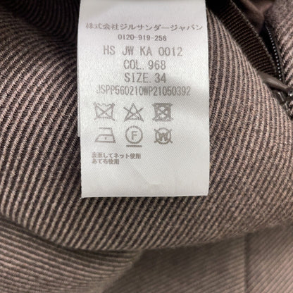 JIL SANDER 极简女王 JIL SANDER JSPP560210 米色羊毛真丝无领夹克套头衫上衣