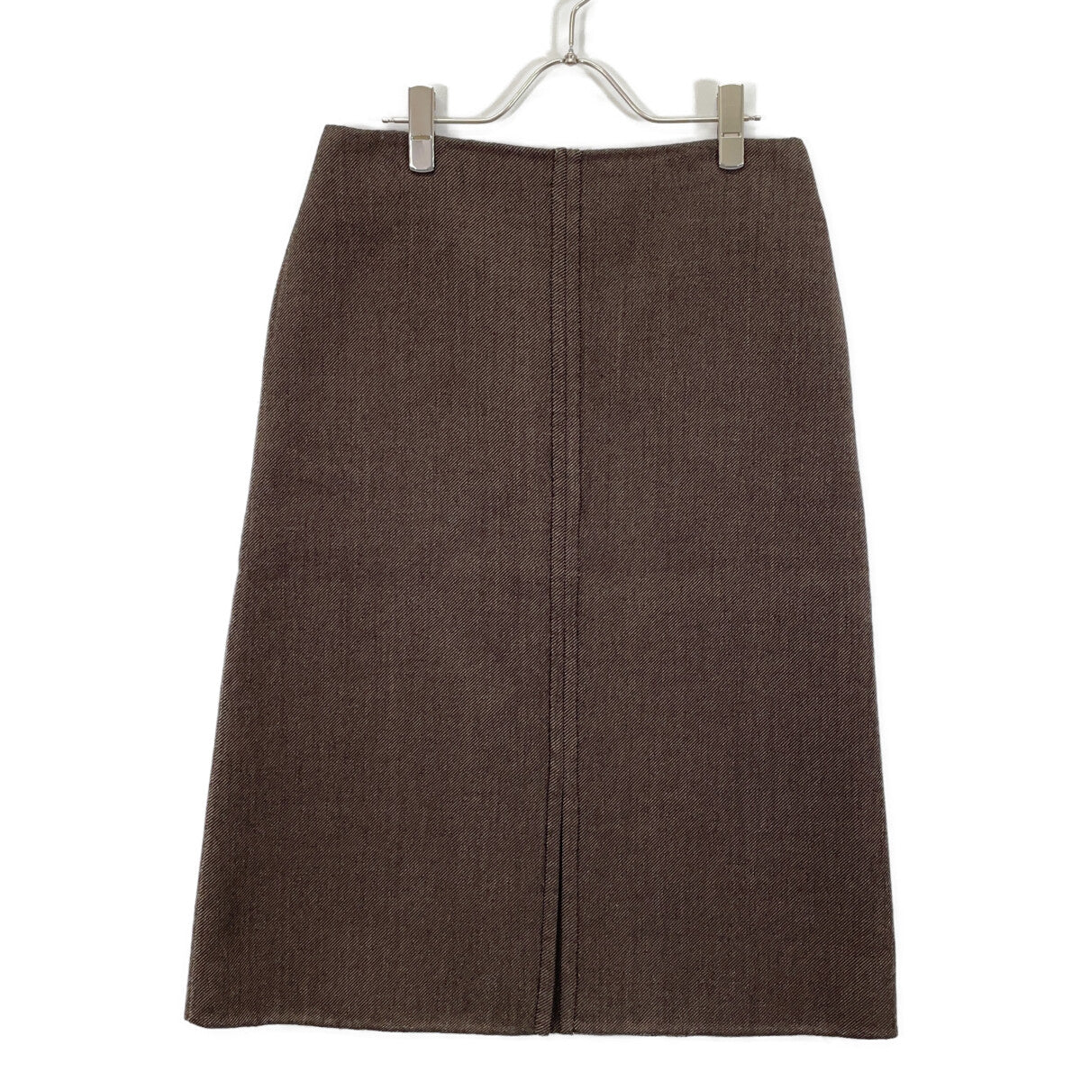 【美品/国内正品】JSPP351885 羊毛真丝混纺开衩半身裙 34 女士