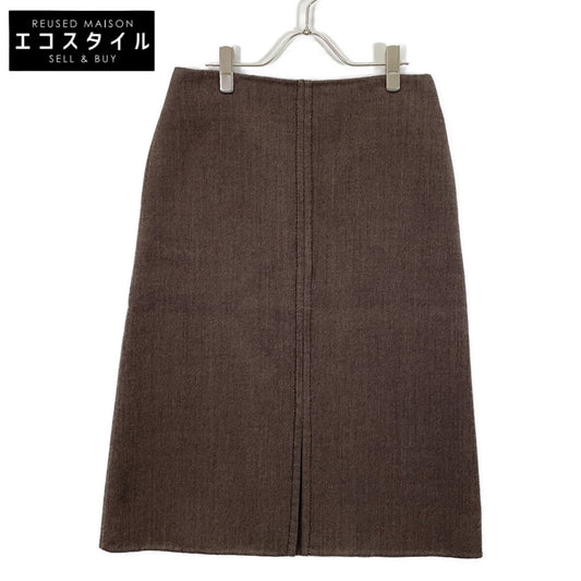 [Excellent Condition/Domestic Authentic] JSPP351885 Silk Blend Wool Slit Skirt 34 Ladies