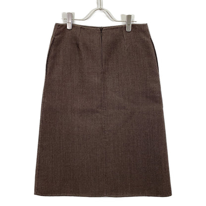 【美品/国内正品】JSPP351885 羊毛真丝混纺开衩半身裙 34 女士