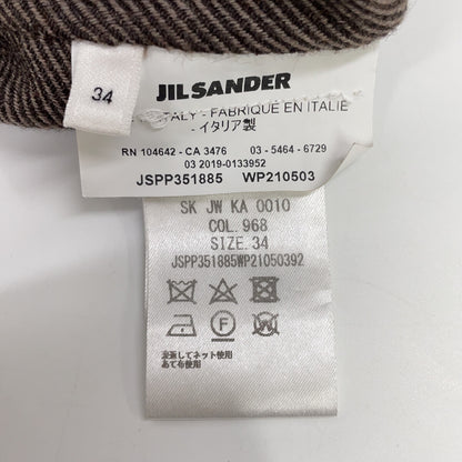 【美品/国内正品】JSPP351885 羊毛真丝混纺开衩半身裙 34 女士