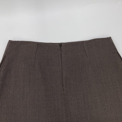 【美品/国内正品】JSPP351885 羊毛真丝混纺开衩半身裙 34 女士
