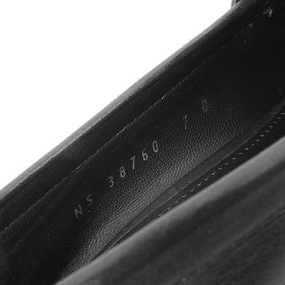 Salvatore Ferragamo サルヴァトーレフェラガモ レザー ダブルガンチーニ ヒールローファー シューズ レディース ブラック 7D 38760 シューズ 7D