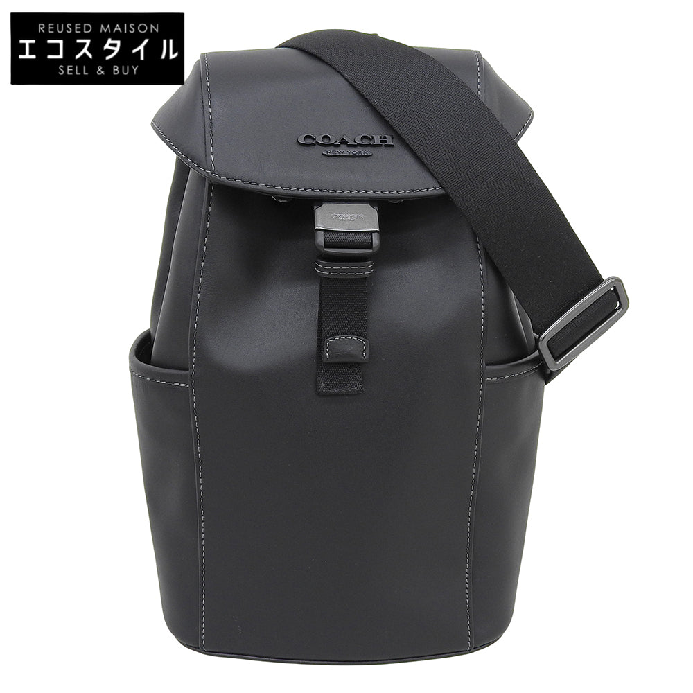COACH コーチ 美品 レザー レーサー パック ボディバッグ メンズ ブラック CU111 ボディバッグ