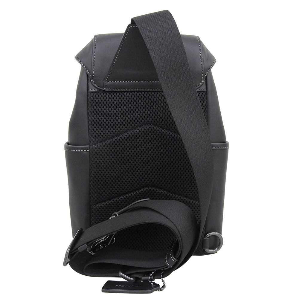 COACH コーチ 美品 レザー レーサー パック ボディバッグ メンズ ブラック CU111 ボディバッグ