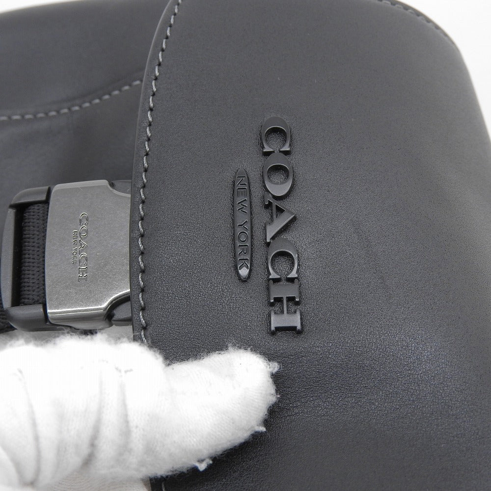 COACH コーチ 美品 レザー レーサー パック ボディバッグ メンズ ブラック CU111 ボディバッグ