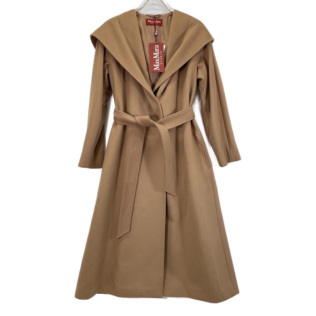 MAXMARA STUDIO 麦丝玛拉工作室 23601612396 驼色 100%羊毛 腰带大衣 大衣 美国码 6