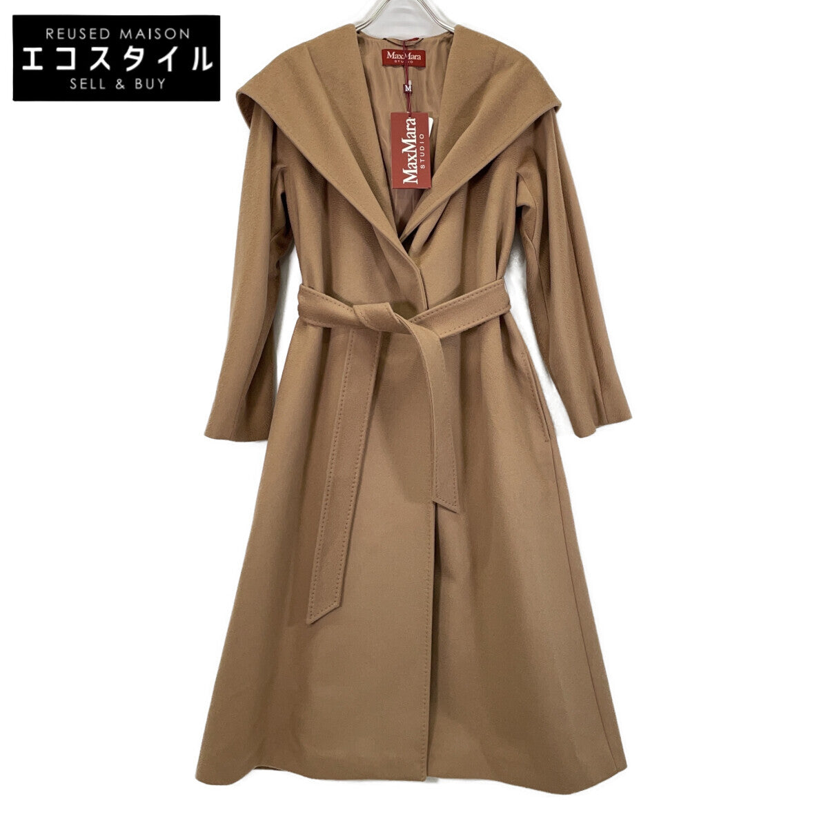 MAXMARA STUDIO 麦丝玛拉工作室 23601612396 驼色 100%羊毛 腰带大衣 大衣 美国码 6