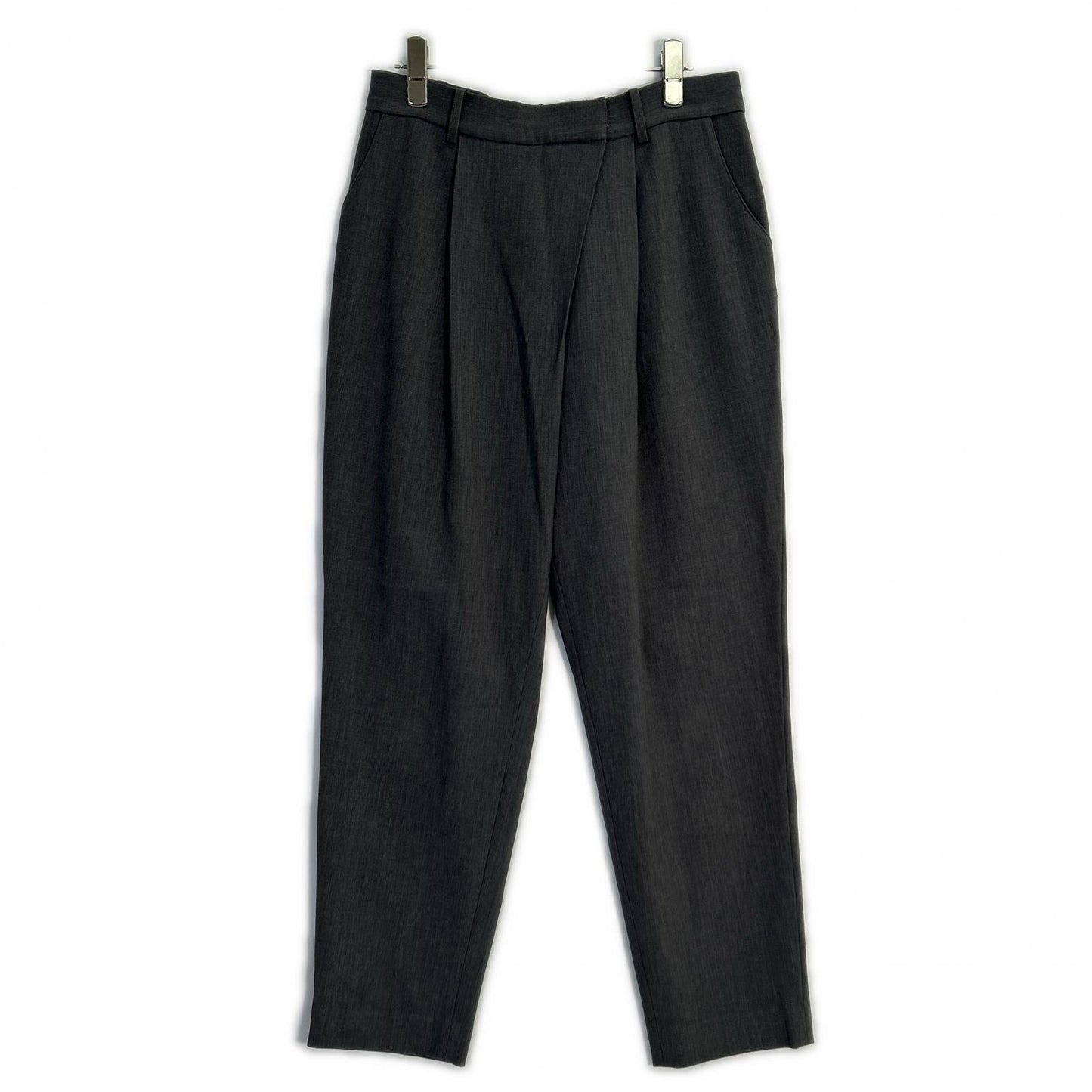 SOEJU Gray Wool-like Tuck Pants Bottoms L
