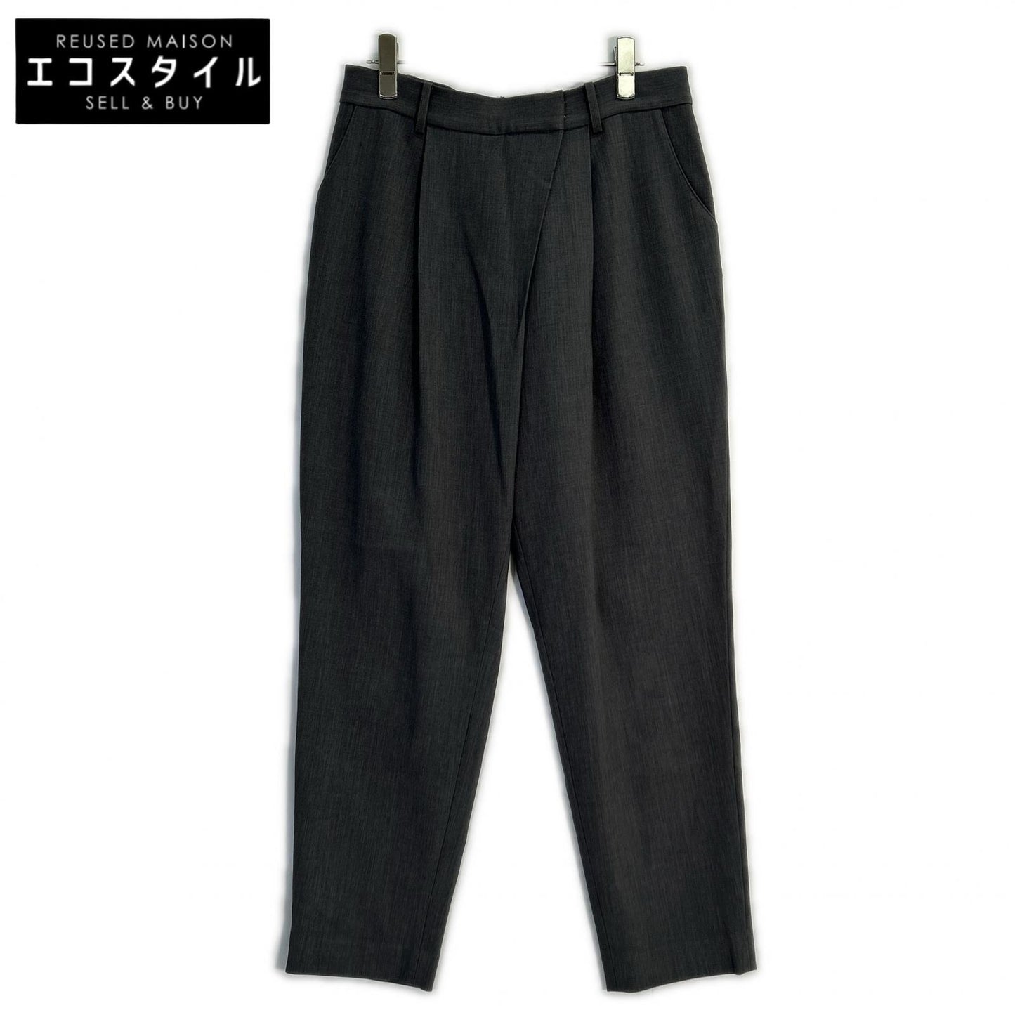 SOEJU Gray Wool-like Tuck Pants Bottoms L