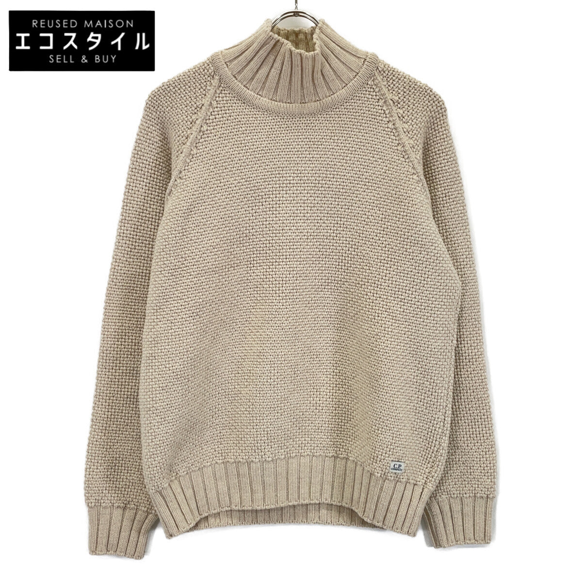 CPU0314 001048 Ivory High Neck Raglan Sleeve Knit Top 48 Men's