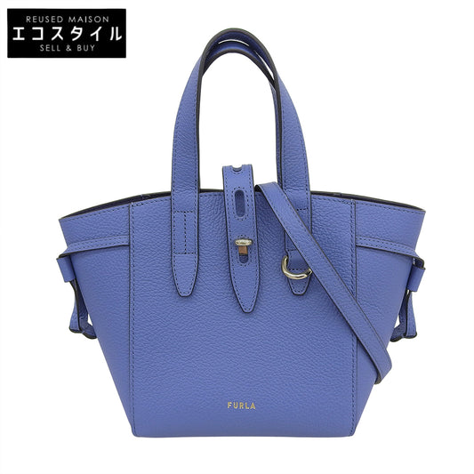 FURLA フルラ 美品 NET MINI 2WAYハンドバッグ ハンドバッグ レディース ブルー BASRFUA HSF000 ハンドバッグ