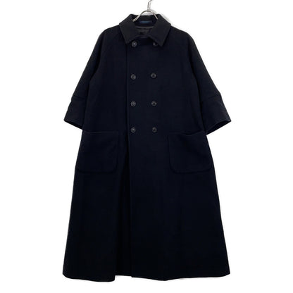 REGULATION Yohji Yamamoto レギュレーション ヨウジヤマモト FB-C81-101 24-25AW ブラック MELTON R-CROPPED RAGLAN SLV COAT セミダブルロングコート コート