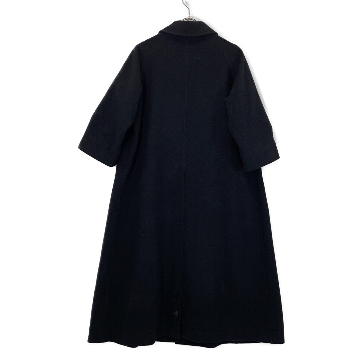 REGULATION Yohji Yamamoto FB-C81-101 24-25AW Black MELTON R-CROPPED RAGLAN SLV COAT Semi-Double Long Coat Coat