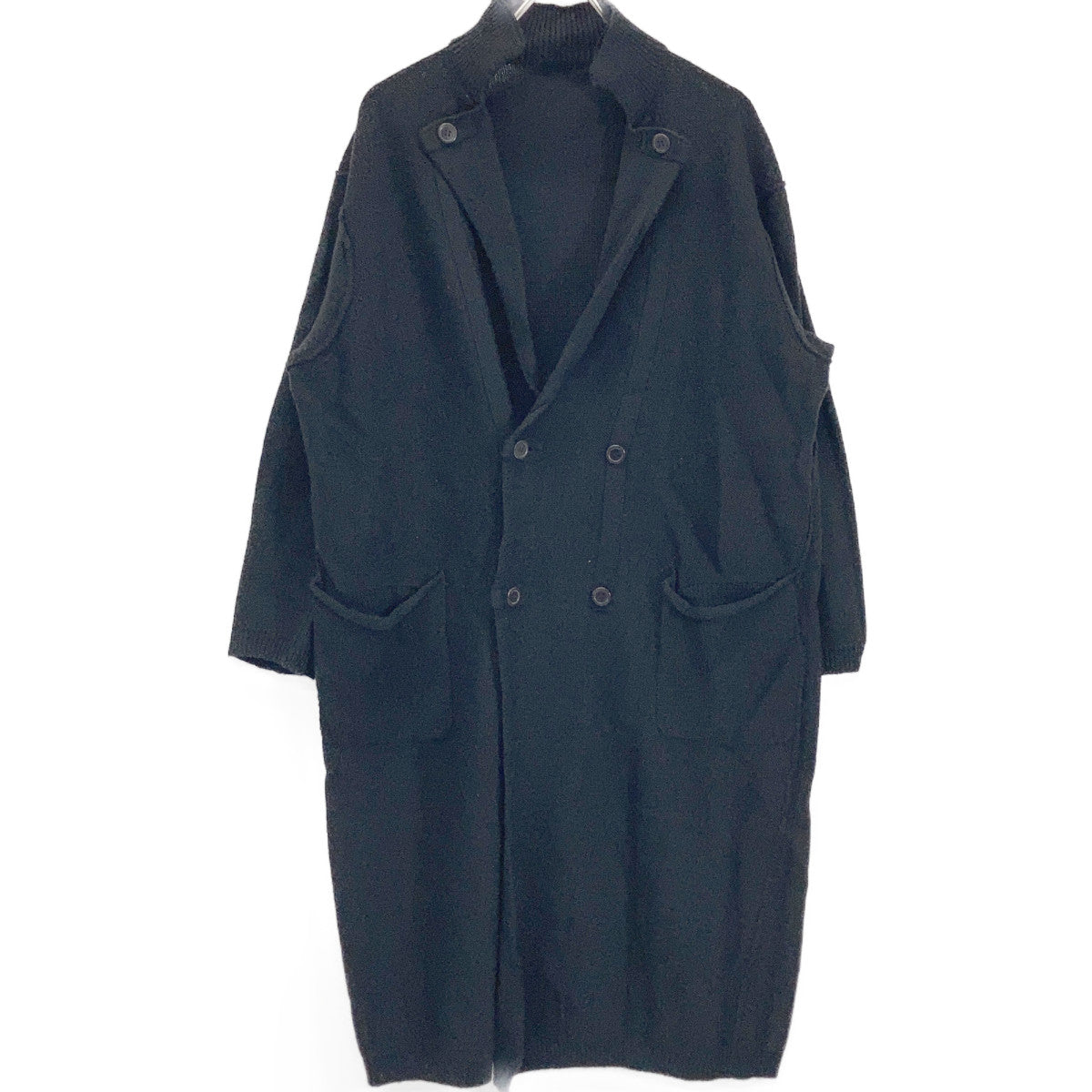 Yohji Yamamoto POUR HOMME 20AW HR-K97-475 Black Alpaca-Blend Knit Long Coat