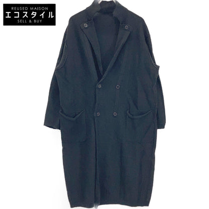 20AW HR-K97-475 Black Alpaca Blend Knit Long Coat Coat 3 Men's