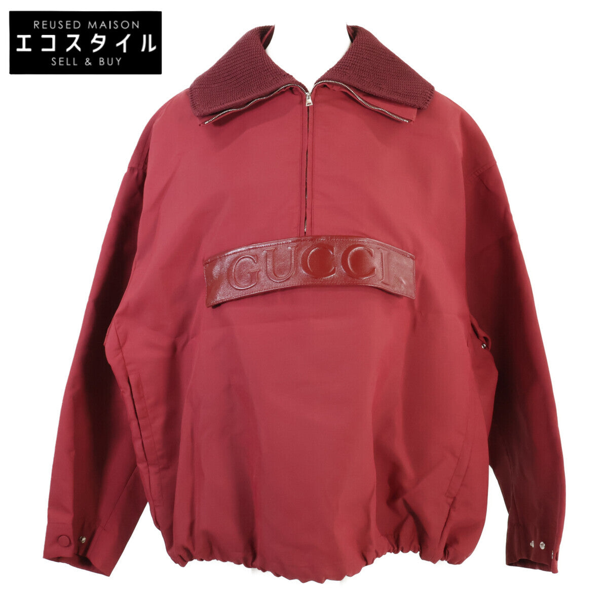 GUCCI グッチ 【新品同様/国内正規】816904 エンボス加工 ギャバジン ハーフジップ ボンバージャケット ジャケット