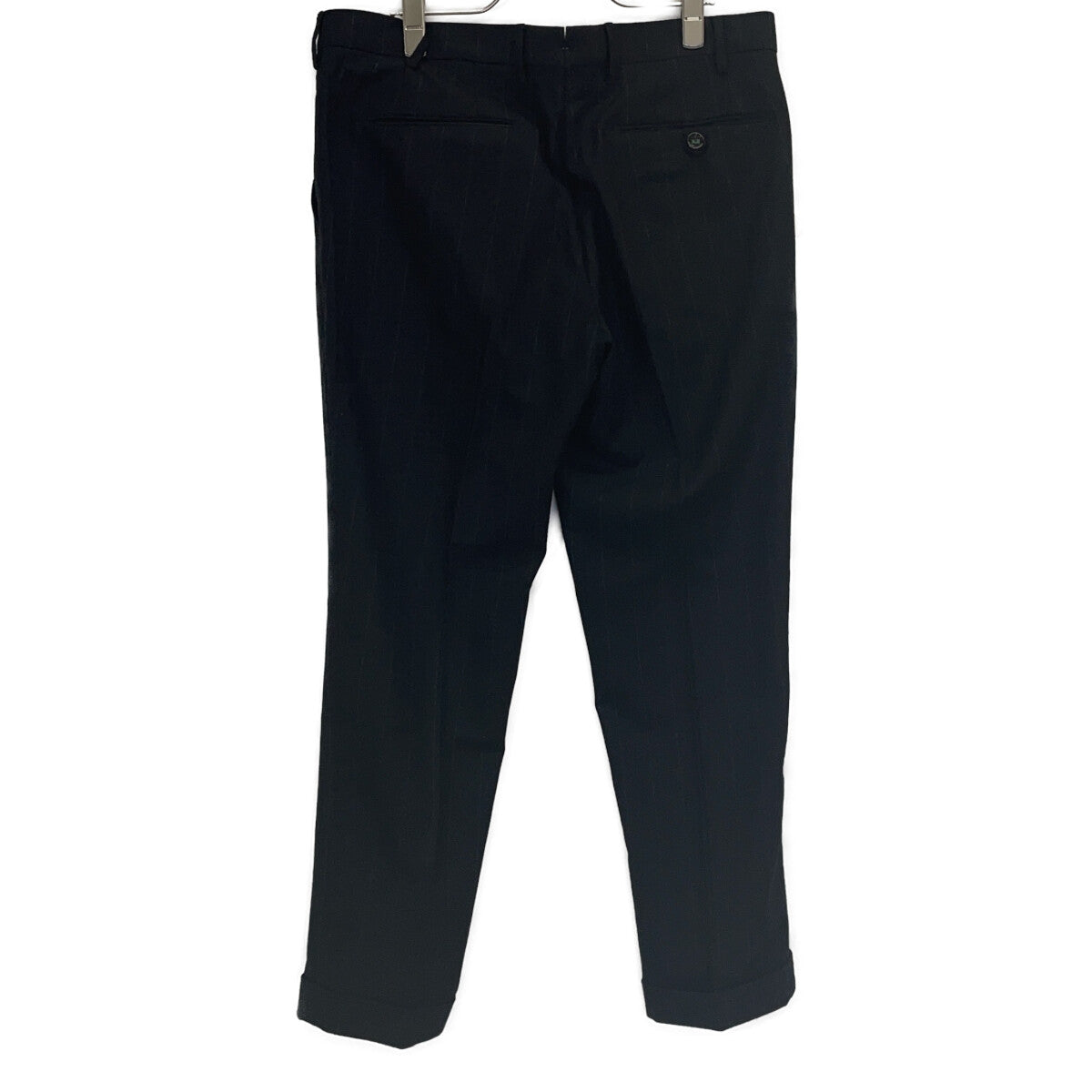 BLACK MORELLO STRIPED TAPERED SLACKS BOTTOMS 48 MENS