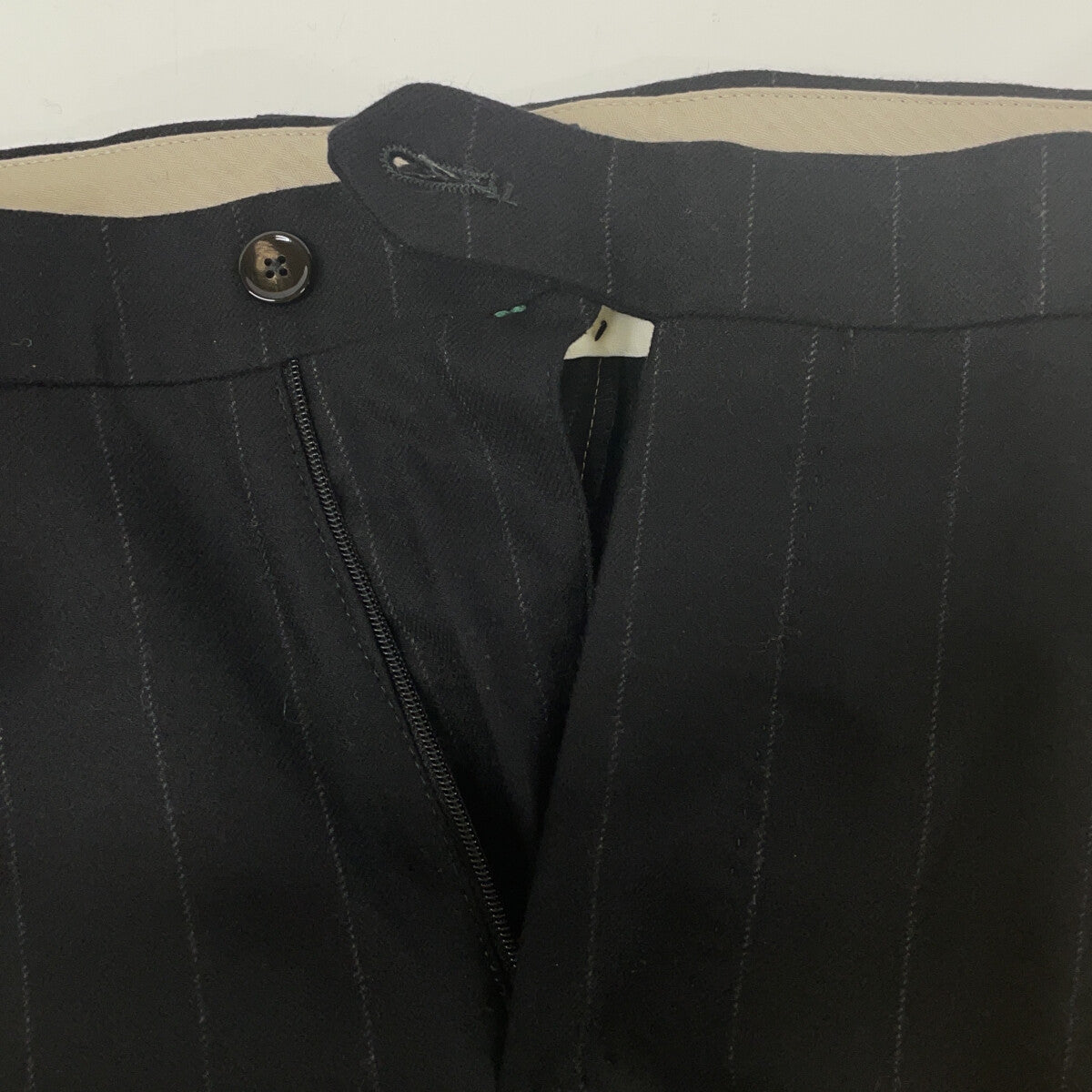 BLACK MORELLO STRIPED TAPERED SLACKS BOTTOMS 48 MENS