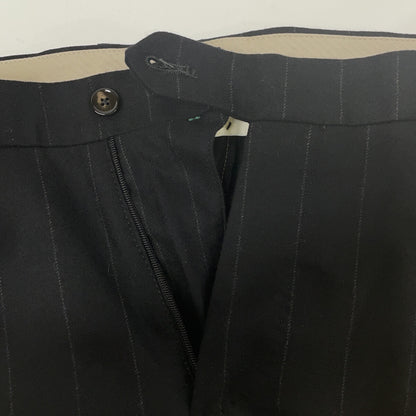 BLACK MORELLO STRIPED TAPERED SLACKS BOTTOMS 48 MENS