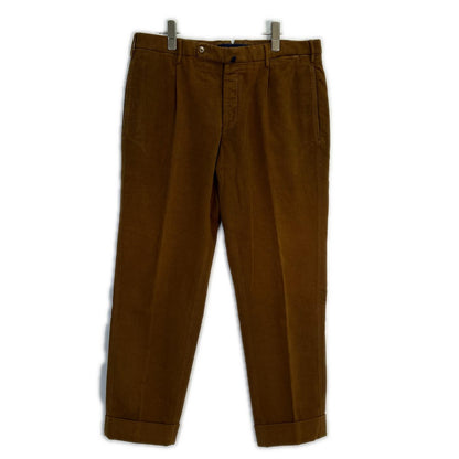 INCOTEX Brown 1-Pleat Tapered Slacks Bottoms 50