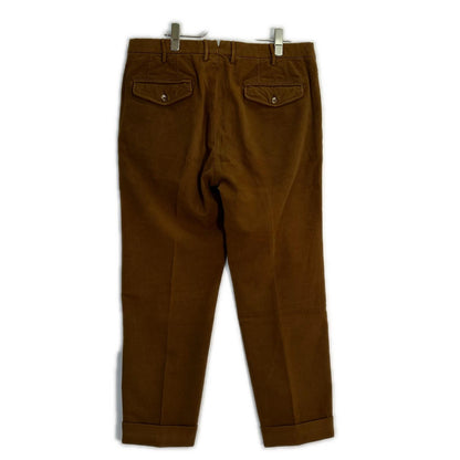 INCOTEX Brown 1-Pleat Tapered Slacks Bottoms 50