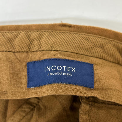 INCOTEX Brown 1-Pleat Tapered Slacks Bottoms 50