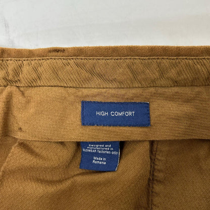 INCOTEX Brown 1-Pleat Tapered Slacks Bottoms 50