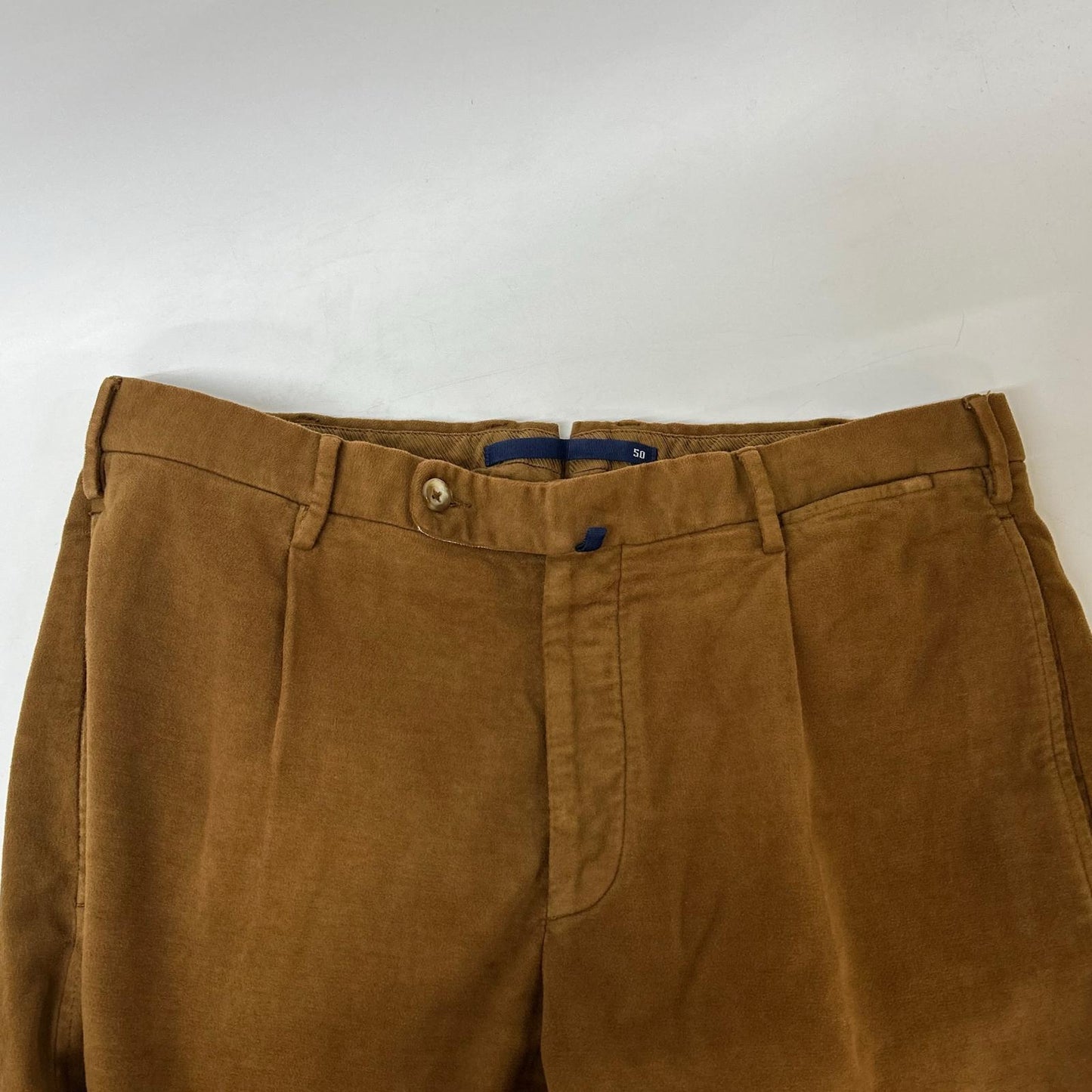 INCOTEX Brown 1-Pleat Tapered Slacks Bottoms 50