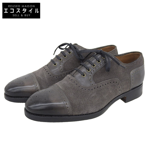 Mario Bemer Excellent Condition Suede Combination Balmoral Medallion Tip Shoes Men's Gray 41 Shoes