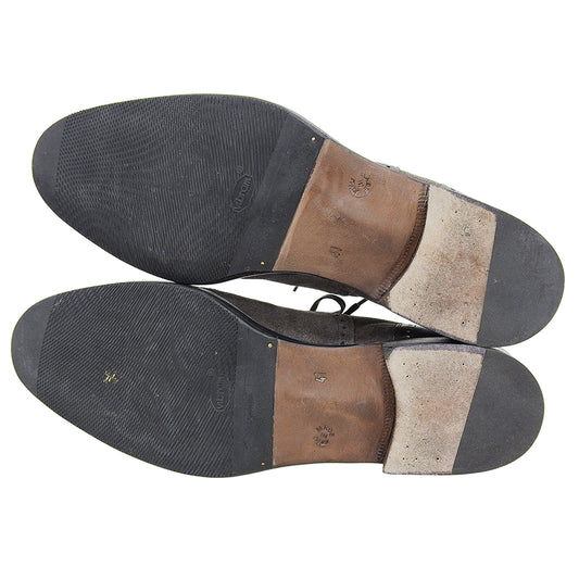 Mario Bemer Excellent Condition Suede Combination Balmoral Medallion Tip Shoes Men's Gray 41 Shoes