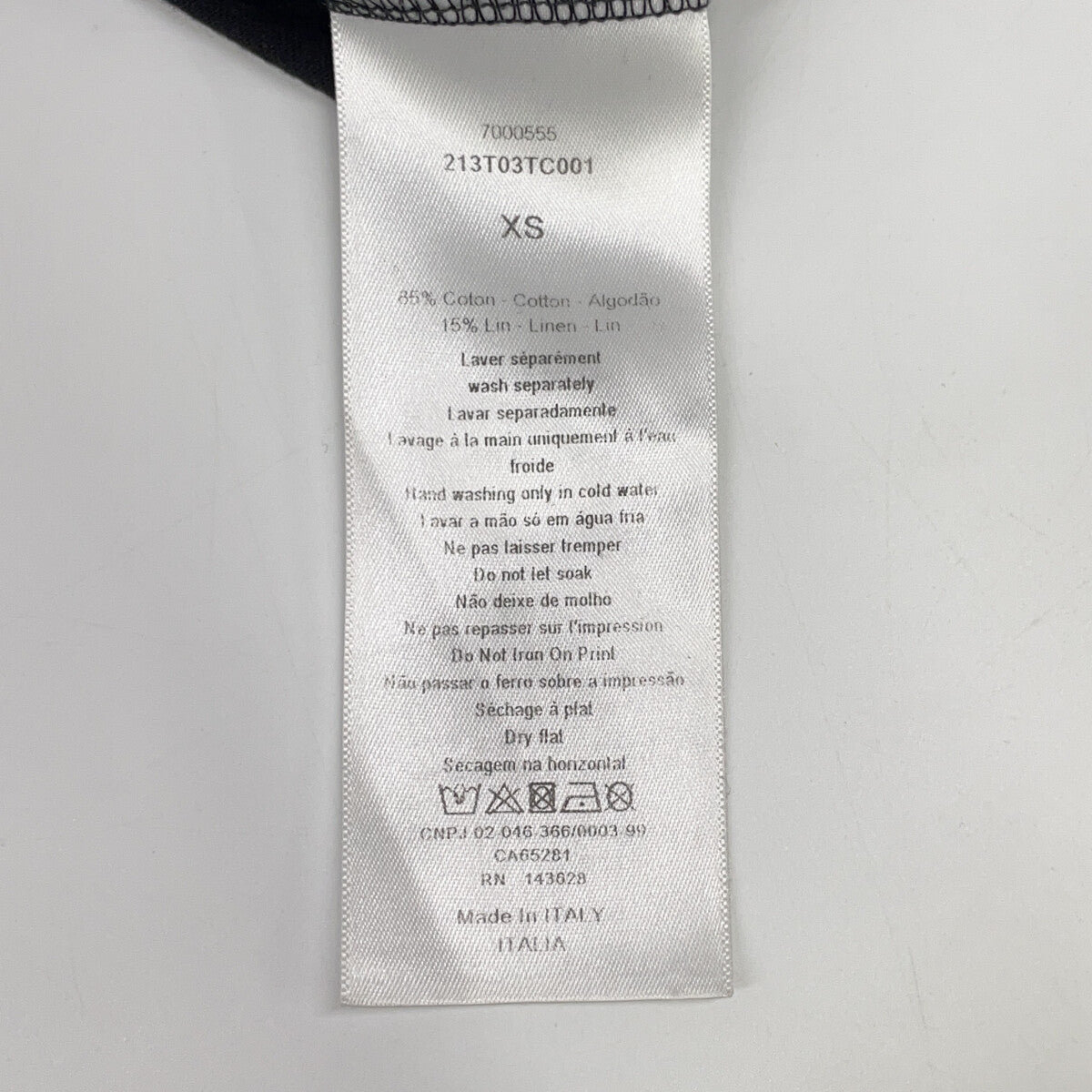 Christian Dior 【Domestic Regular Product】213T03TC001 J'ADIOR8 Logo Crew Neck Linen Blend Short Sleeve T-shirt/Top
