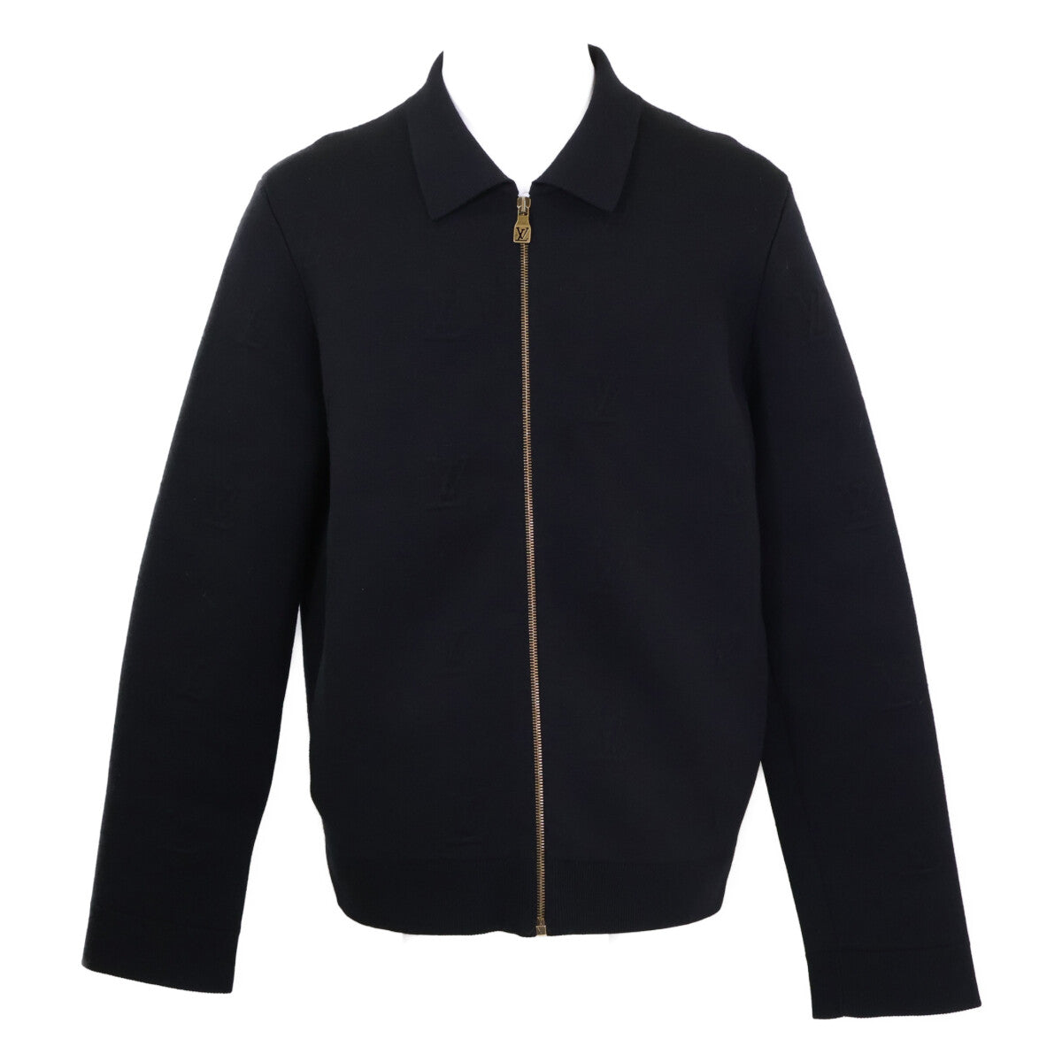 【美品/国内正品/25年款】RM251MJ NTY HSN42W EMBOSS TECHNICAL WOOL JACKET 压纹LV标志拉链针织夹克 夹克 XL 男士