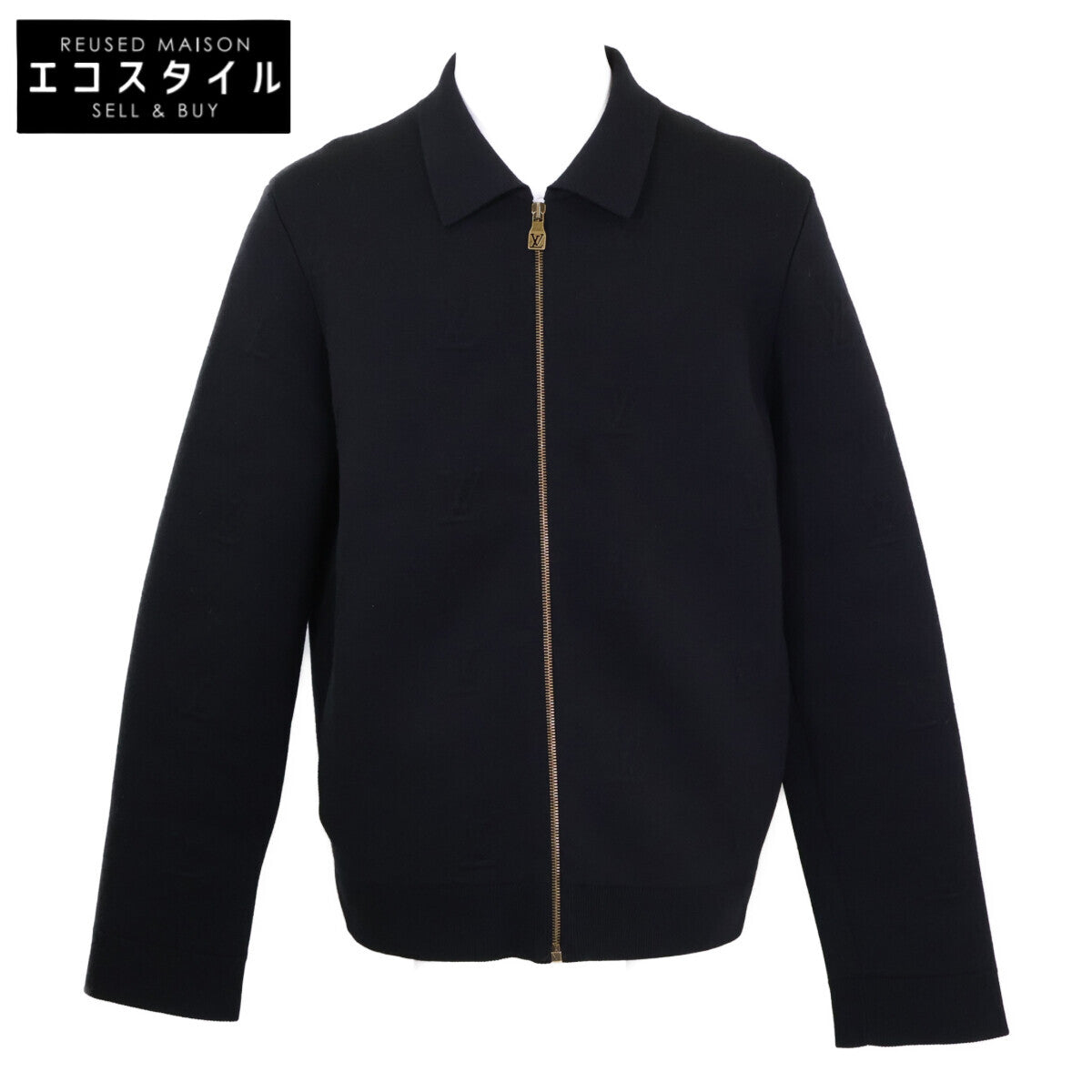 【美品/国内正品/25年款】RM251MJ NTY HSN42W EMBOSS TECHNICAL WOOL JACKET 压纹LV标志拉链针织夹克 夹克 XL 男士