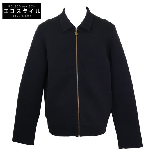 [Excellent Condition / Domestic Regular Product / Made in 2025] RM251MJ NTY HSN42W EMBOSS TECHNICAL WOOL JACKET Embossed LV Logo Zip-Up Knit Jacket Jacket XL Men's