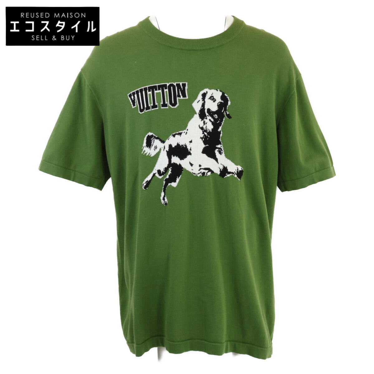 LOUIS VUITTON Louis Vuitton [Excellent Condition / Domestic Regular Product / Made in 2025] RM251MM AUR HSN14W Dog Logo Crew Neck Short Sleeve Knit Sweater / Top