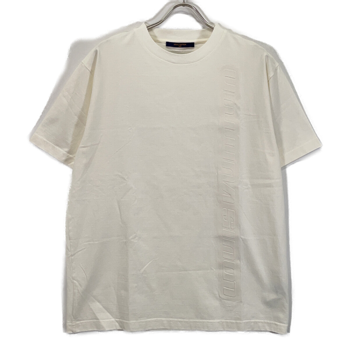 LOUIS VUITTON RM212M DT3 HLY22W 21AW White Embossed Logo Short-Sleeve Cut and Sew T-Shirt Top