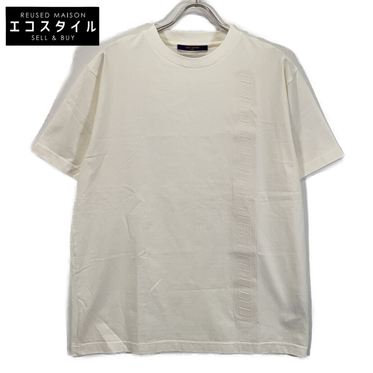 LOUIS VUITTON RM212M DT3 HLY22W 21AW White Embossed Logo Short-Sleeve Cut and Sew T-Shirt Top