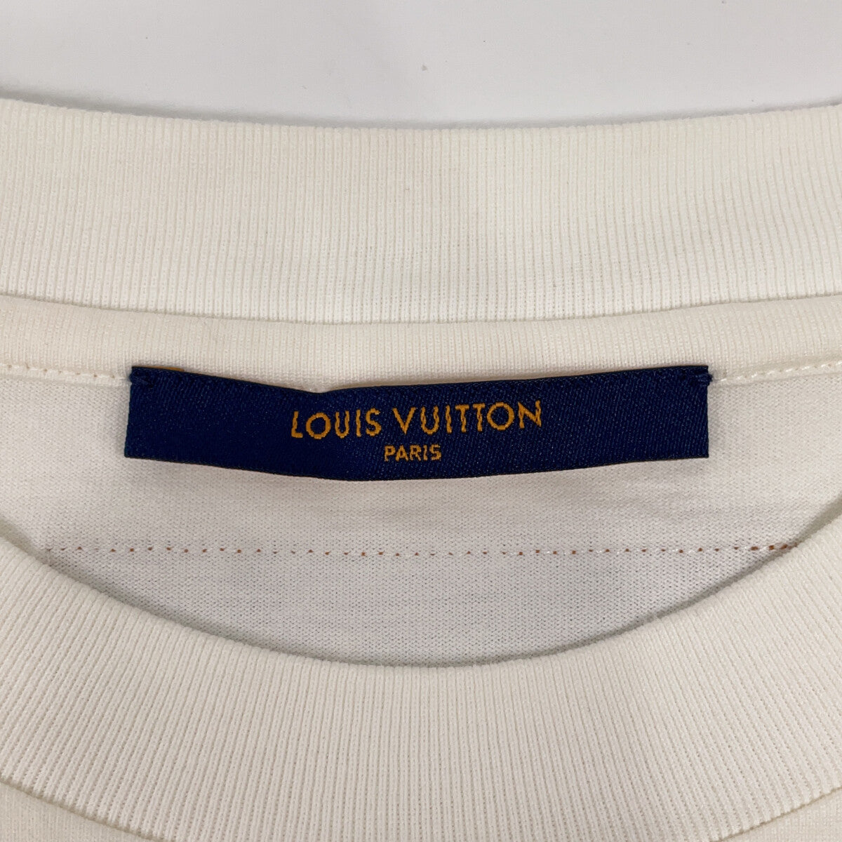 LOUIS VUITTON RM212M DT3 HLY22W 21AW White Embossed Logo Short-Sleeve Cut and Sew T-Shirt Top