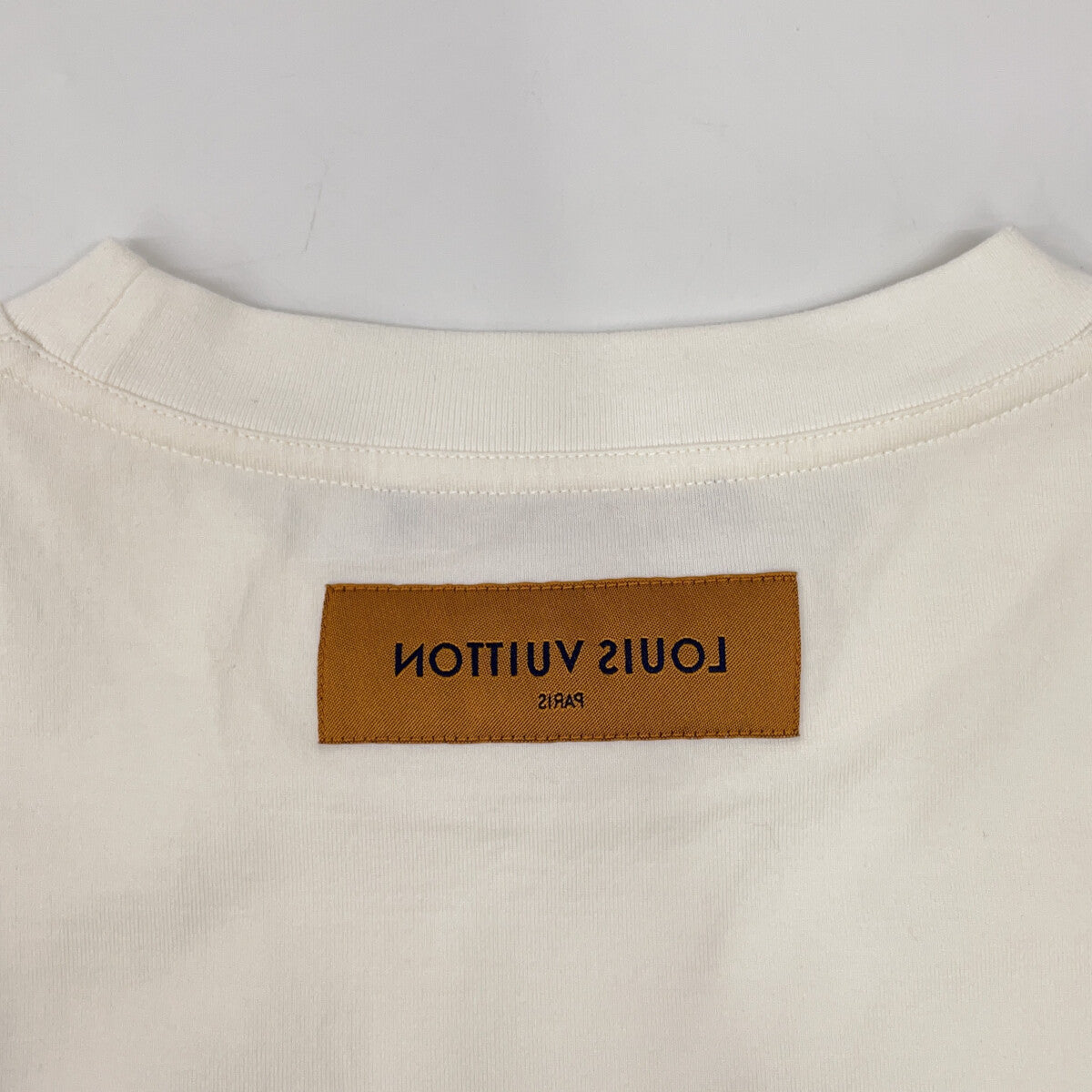 LOUIS VUITTON RM212M DT3 HLY22W 21AW White Embossed Logo Short-Sleeve Cut and Sew T-Shirt Top