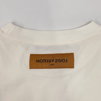 LOUIS VUITTON RM212M DT3 HLY22W 21AW White Embossed Logo Short-Sleeve Cut and Sew T-Shirt Top