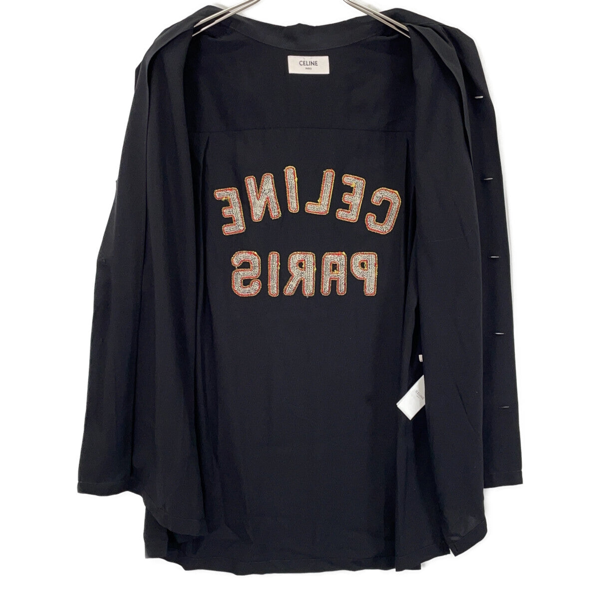 CELINE 思琳 2C84A852C 黑色 后幅Logo短袖衬衫 上衣